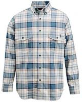 Wolverine Men's FR Plaid Print Long Sleeve Twill Work Shirt