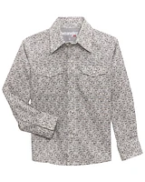 Wrangler 20X Boys' Geo Print Long Sleeve Snap Western Shirt