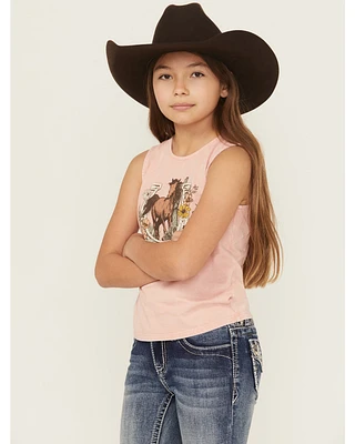 Shyanne Girls' Horseshoe Graphic Bow Tank Top