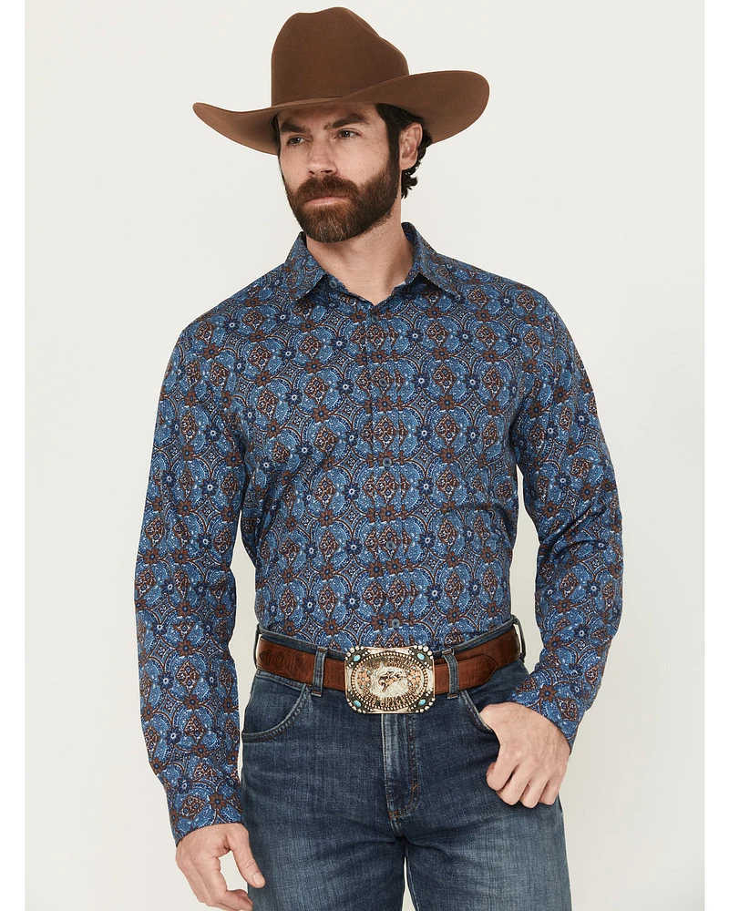 Gibson Trading Co Men's City Limits Medallion Print Long Sleeve Button-Down Stretch Western Shirt