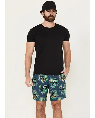 Cinch Men's Tractor Floral Print Stretch Board Shorts