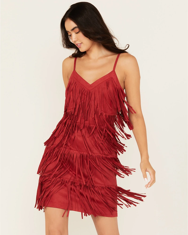 Idyllwind Women's Brixworth Fringe Faux Suede Mini Dress