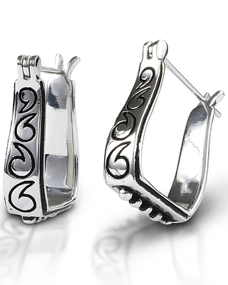 Kelly Herd Women's Engraved Stirrup Earrings