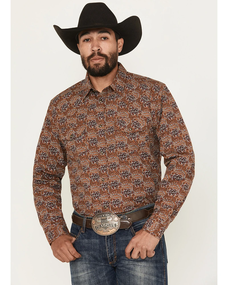 Gibson Trading Co Men's Rusted Still Floral Print Long Sleeve Snap Western Shirt