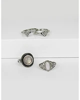 Shyanne Women's 4-piece Silver & Pink Stone Ring Set