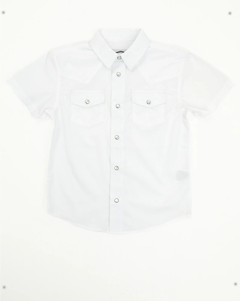 Gibson Trading Co Toddler Boys' Solid Short Sleeve Pearl Snap Western Shirt