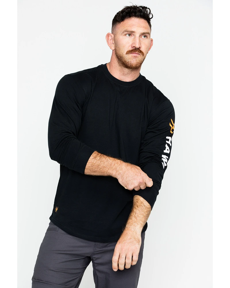Hawx Men's Logo Crew Long Sleeve Work T-Shirt