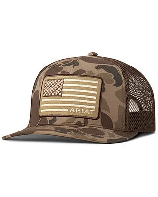 Ariat Men's Camo American Flag Patch Ball Cap