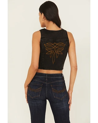 Blue B Women's Boot Barn Exclusive Denim Stitch Embroidered Vest