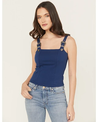 Rock & Roll Denim Women's Square Neck Buckle Tank