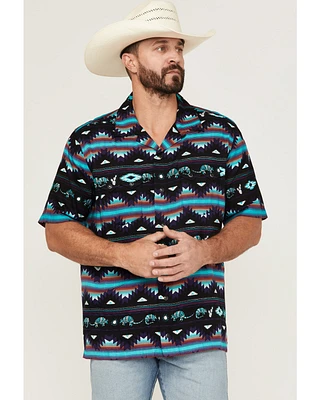 Wrangler Men's Southwestern Striped Short Sleeve Snap Western Shirt
