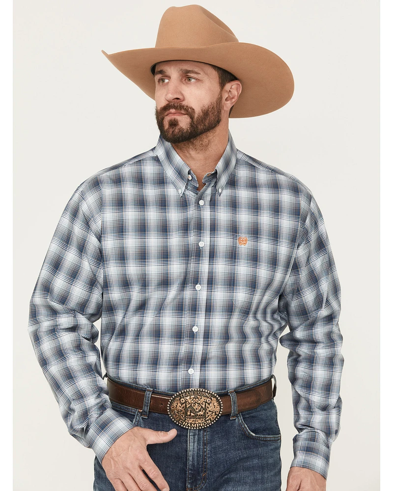 Cinch Men's Plaid Print Long Sleeve Button-Down Western Shirt