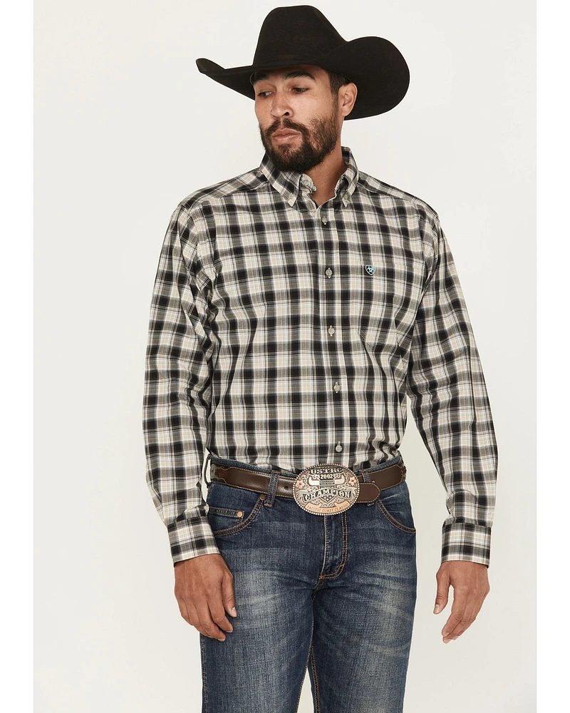 Ariat Men's Garrett Plaid Print Long Sleeve Button-Down Western Shirt