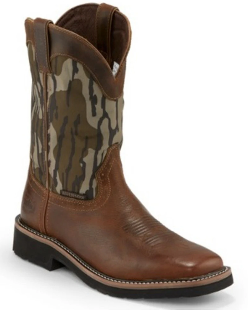 Justin Men's Trekker Bottom Lands Waterproof Western Work Boots - Soft Toe