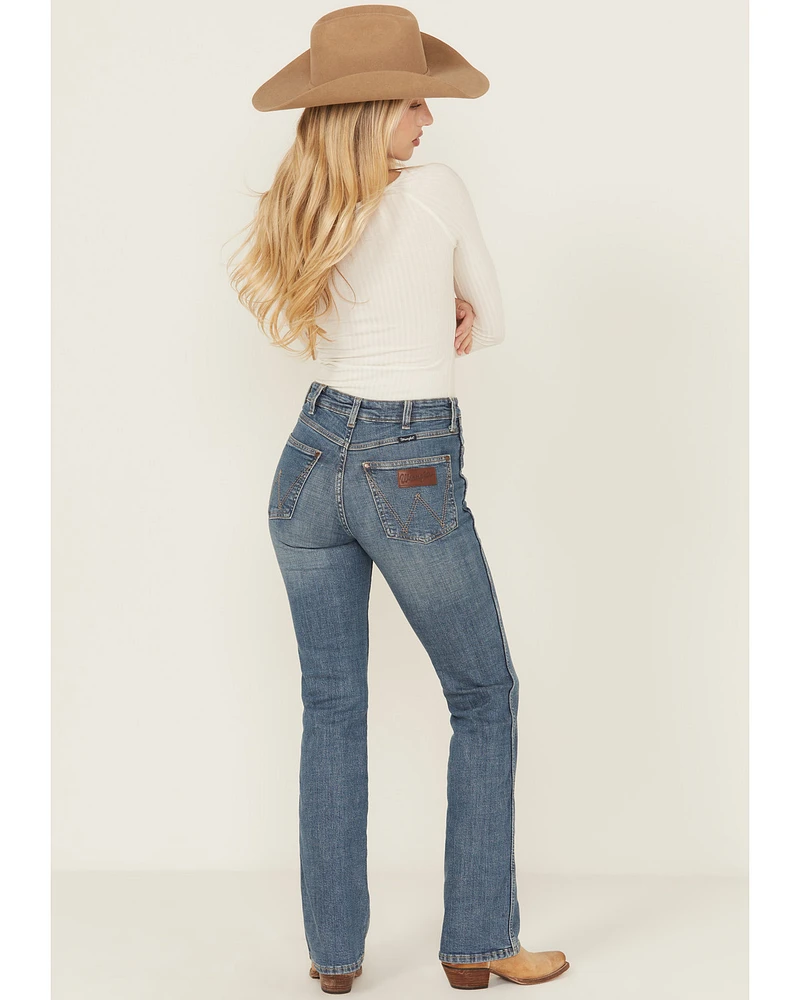Wrangler Retro Women's Bailey Medium Wash High Rise Bootcut Stretch Denim Jeans