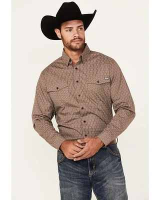 Justin Men's Boot Barn Exclusive Geo Striped Print Long Sleeve Button-Down Stretch Western Shirt