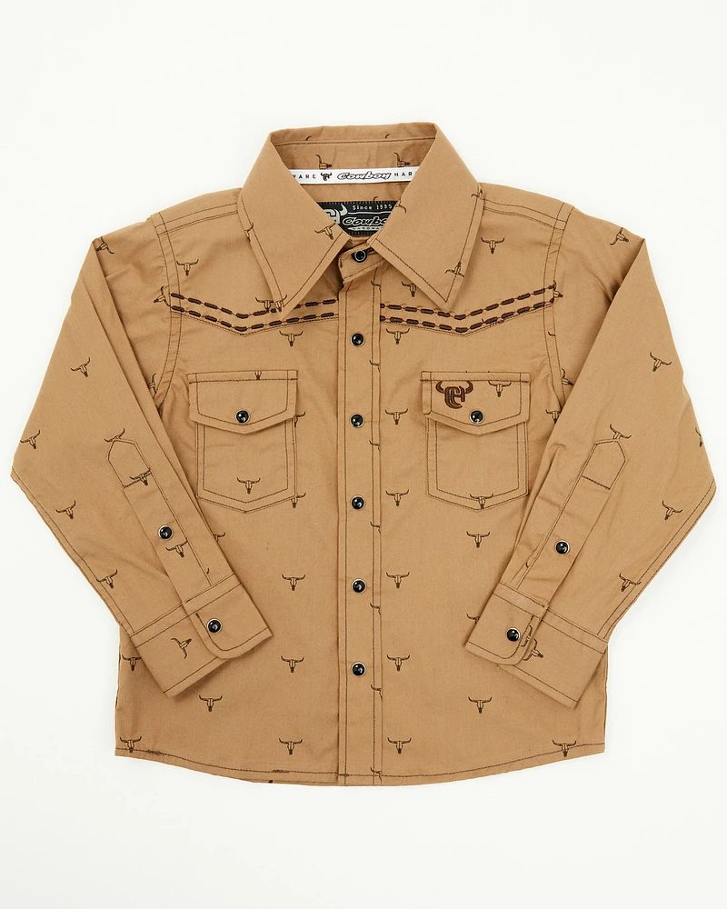 Cowboy Hardware Toddler Boys' Steerhead Long Sleeve Snap Western Shirt