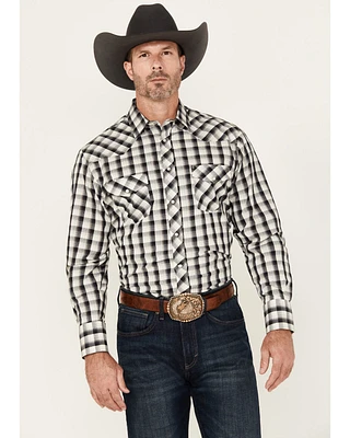 Roper Men's Plaid Print Long Sleeve Snap Stretch Western Shirt