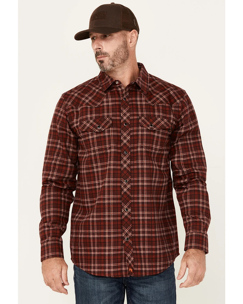 Carhartt Men's FR Plaid Print Long Sleeve Snap Western Work Shirt