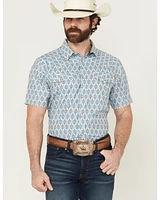 RANK 45® Men's Lozy Medallion Print Short Sleeve Snap Performance Western Shirt