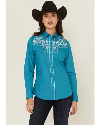 Rodeo Clothing Women's Embroidered Long Sleeve Snap Western Shirt