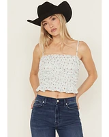 Miss Me Women's Floral Print Sleeveless Cropped Tank Top