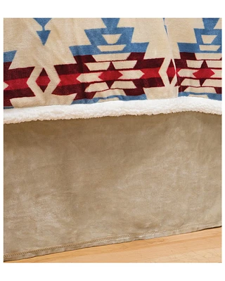 Carstens Home Solid Cream & Khaki Plush Velvet Bed Skirt - King Size