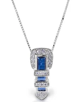 Kelly Herd Women's Blue Ranger Style Buckle Pendant Necklace