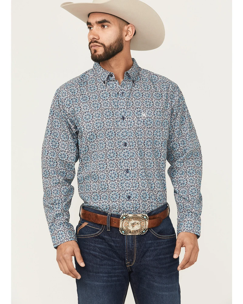 Ariat Men's Santiago Floral Print Long Sleeve Button-Down Western Shirt