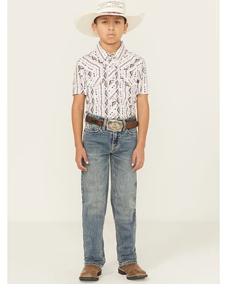 Hooey X Rock & Roll Denim Boys' Medium Wash Step Bootcut Stretch Jeans