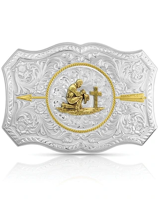 Montana Silversmiths Men's Your Arrow Buckle With Praying Cowboy
