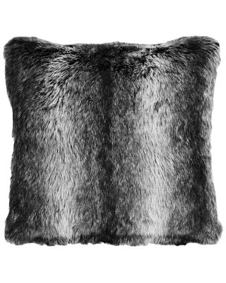 Carstens Home Black Wolf Faux Fur Throw Pillow