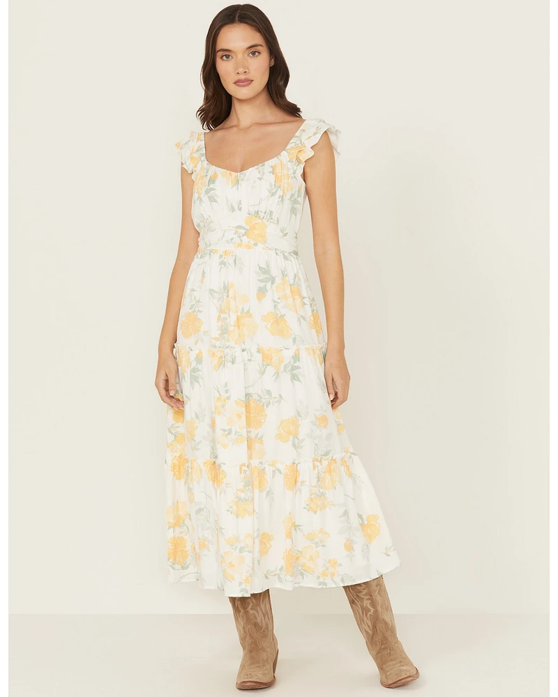 Ash & Violet Women's Floral Print Sleeveless Midi Dress