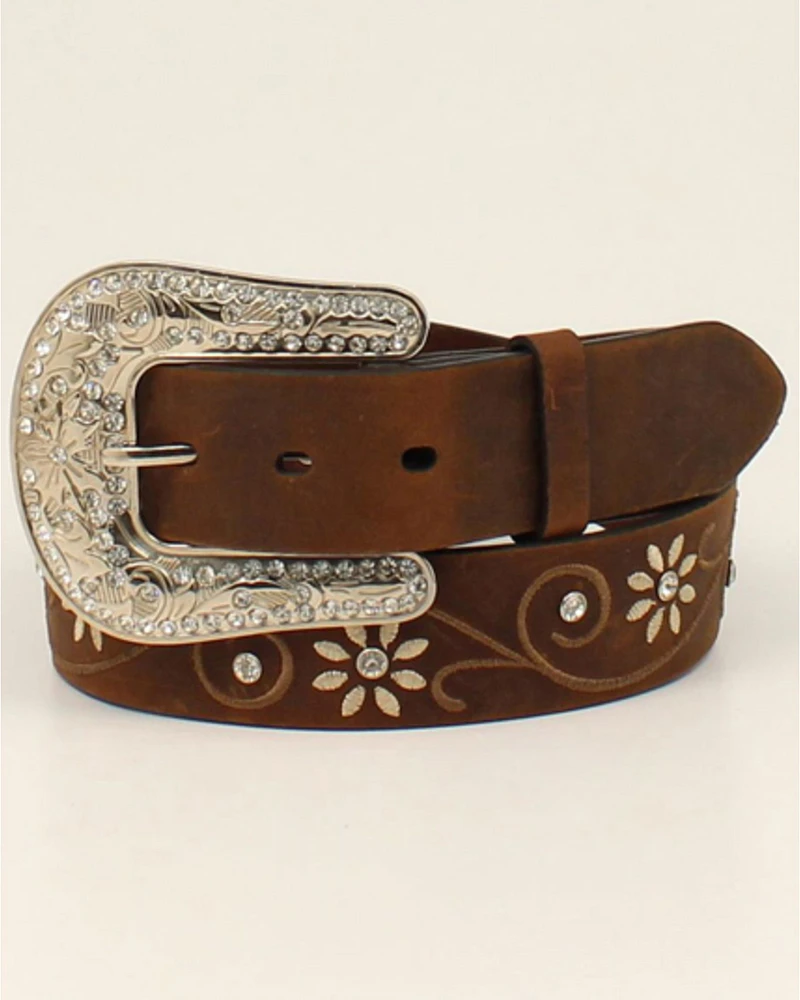 Shyanne Women's Floral Embroidery & Stones Western Belt