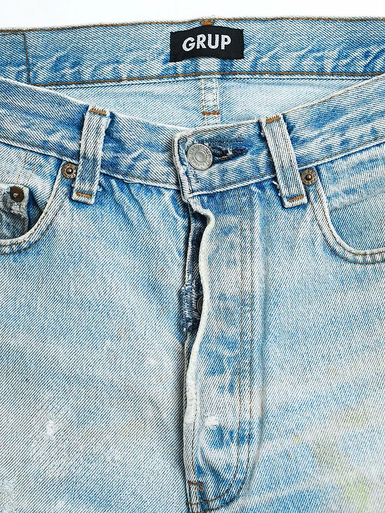 levi's 501 jean with repairs circa early 80s