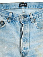 levi's 501 jean with repairs circa early 80s