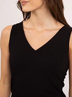 leela double v neck tank