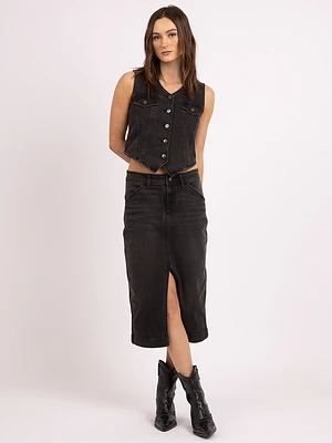 utility skirt washed black