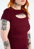 lea cut out short sleeve tee