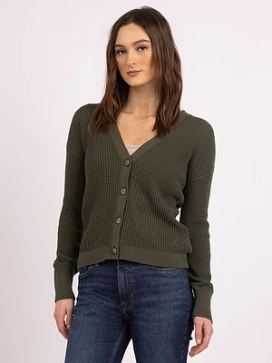 bloom vneck button front cardigan