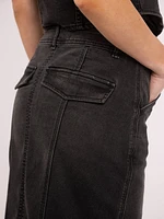utility skirt washed black
