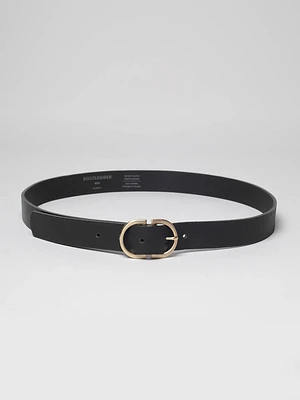 women's double ring leather belt