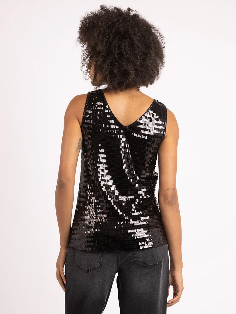 ziya double v neck sequins tank