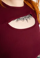 lea cut out short sleeve tee