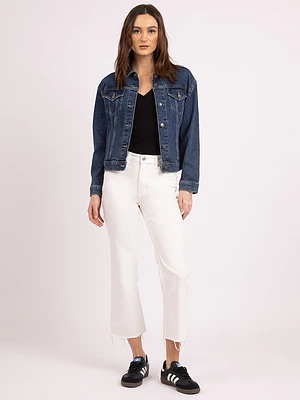 cropped flare jean ecru