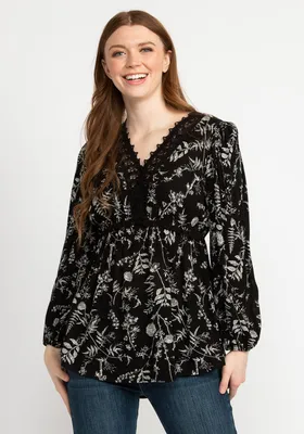 vienna crochet trim peasant blouse