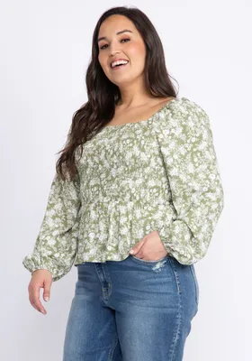 cressida balloon sleeve smocked blouse