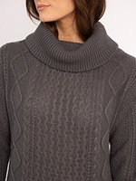 jordana cowl neck knee length dress