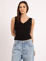leela double v neck tank