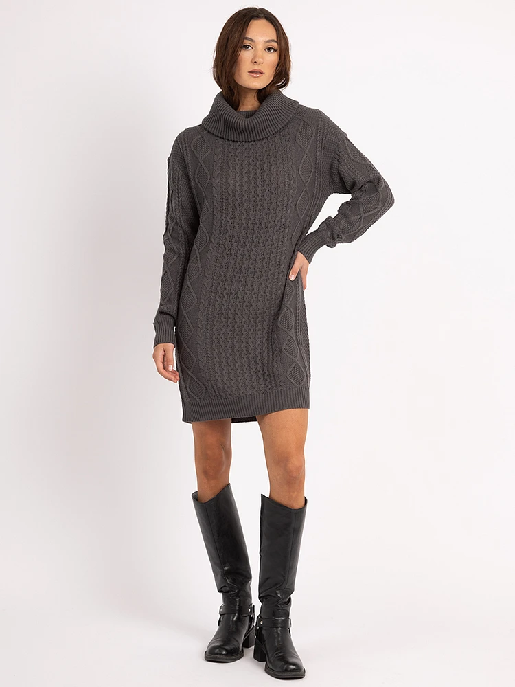 jordana cowl neck knee length dress